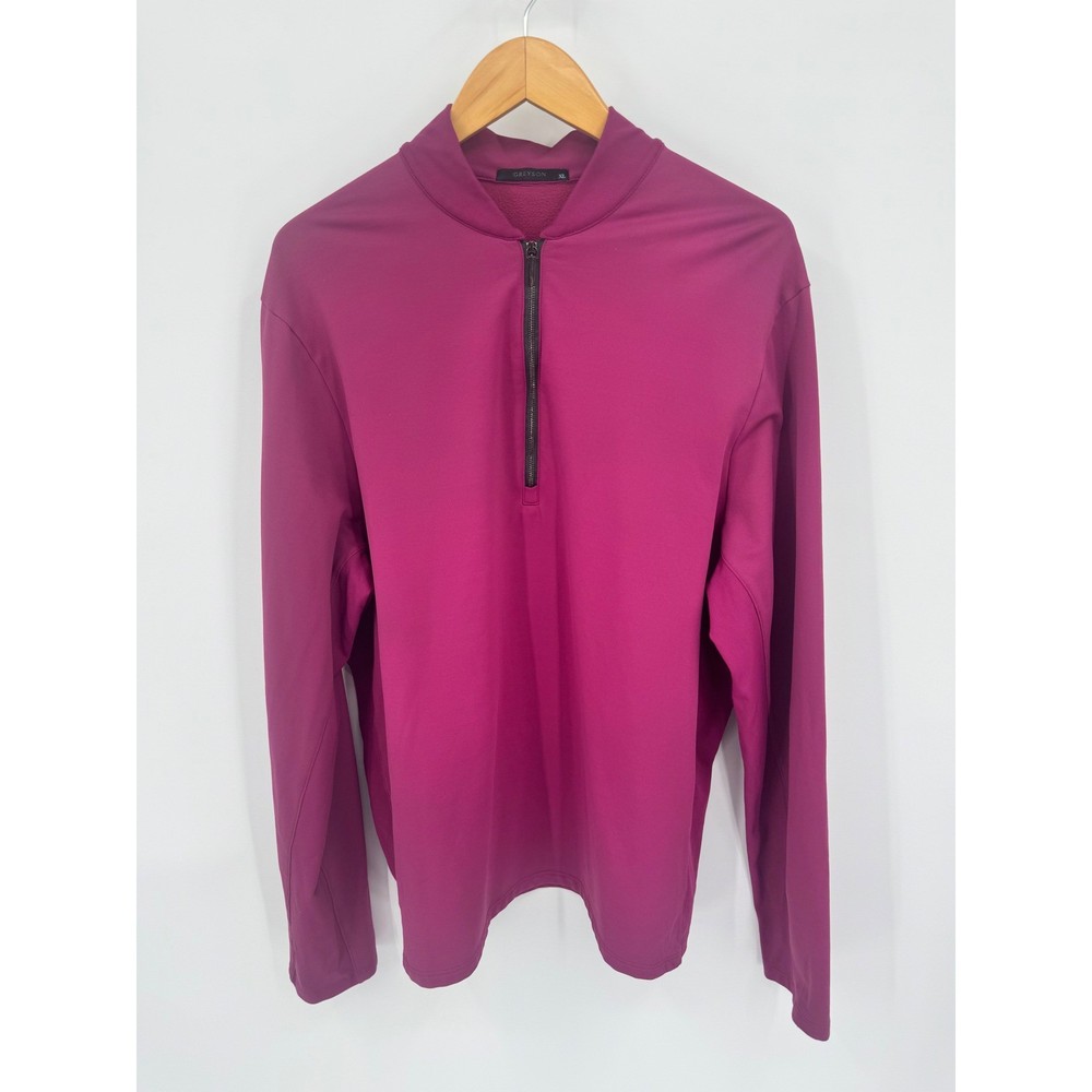 Greyson Men's XL Mock Neck Quarter Zip Pullover Golf Athletic Meadowsweet
