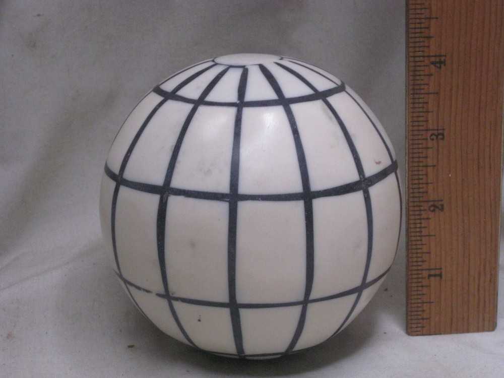 decorative sphere orb globe gridded ball 4" hard plastic ? decor art