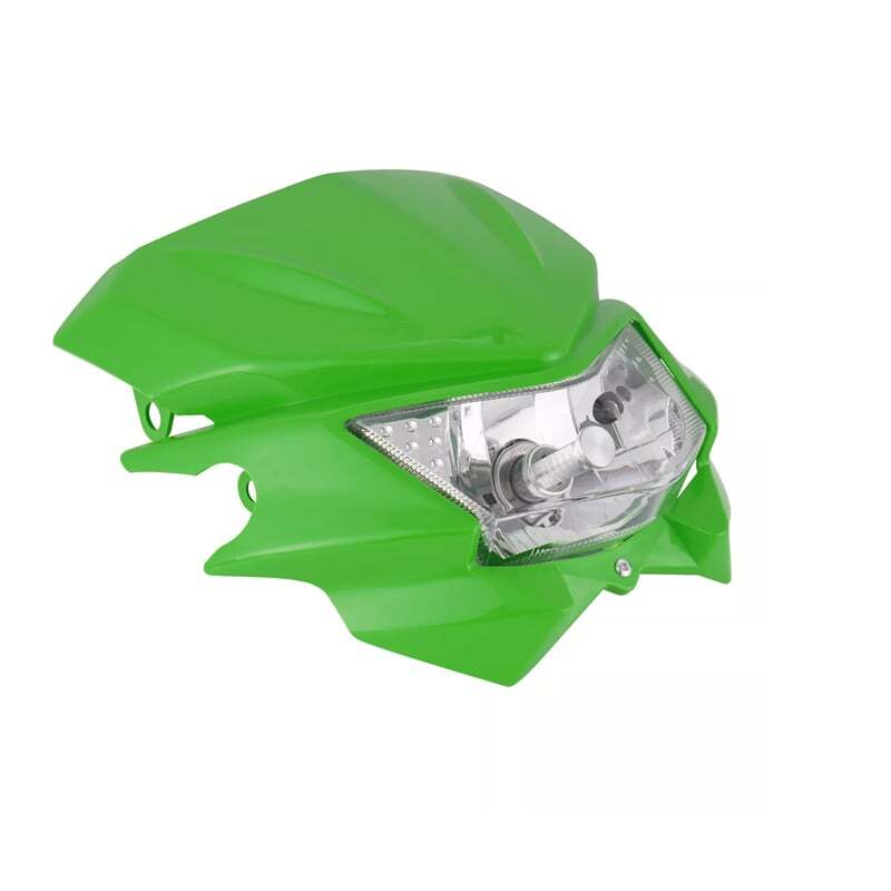 Green LED Headlights for KLX300 KX250 KLX140 KLX230R KLX300R Dirt Bike Supermoto