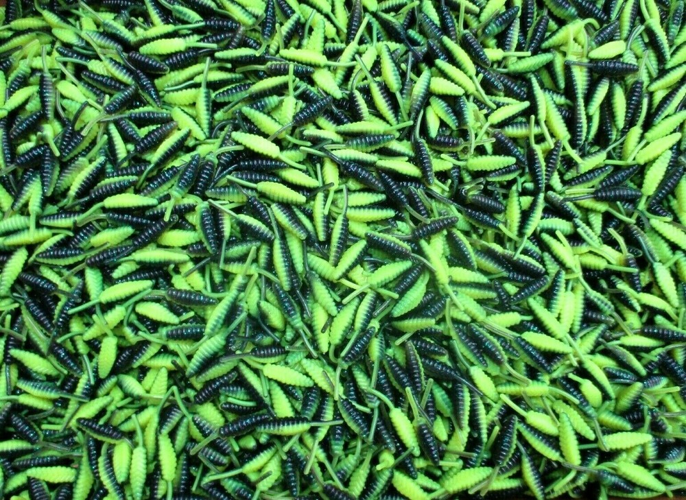 50ct RAT TAIL BEETLES 1.5" JUNEBUG CHARTREUSE Beetle Spin Bodies PANFISH Baits