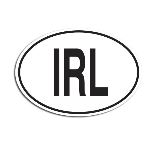 IRL Ireland Country Code Oval Sticker Decal