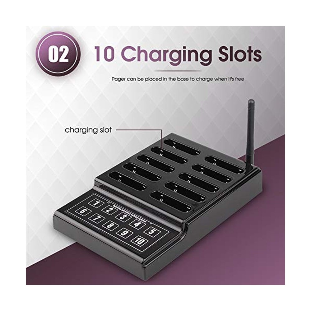 SHIHUI 10 Pager buzzers 1 keypad Queue Number Call Wireless Calling System Qu...