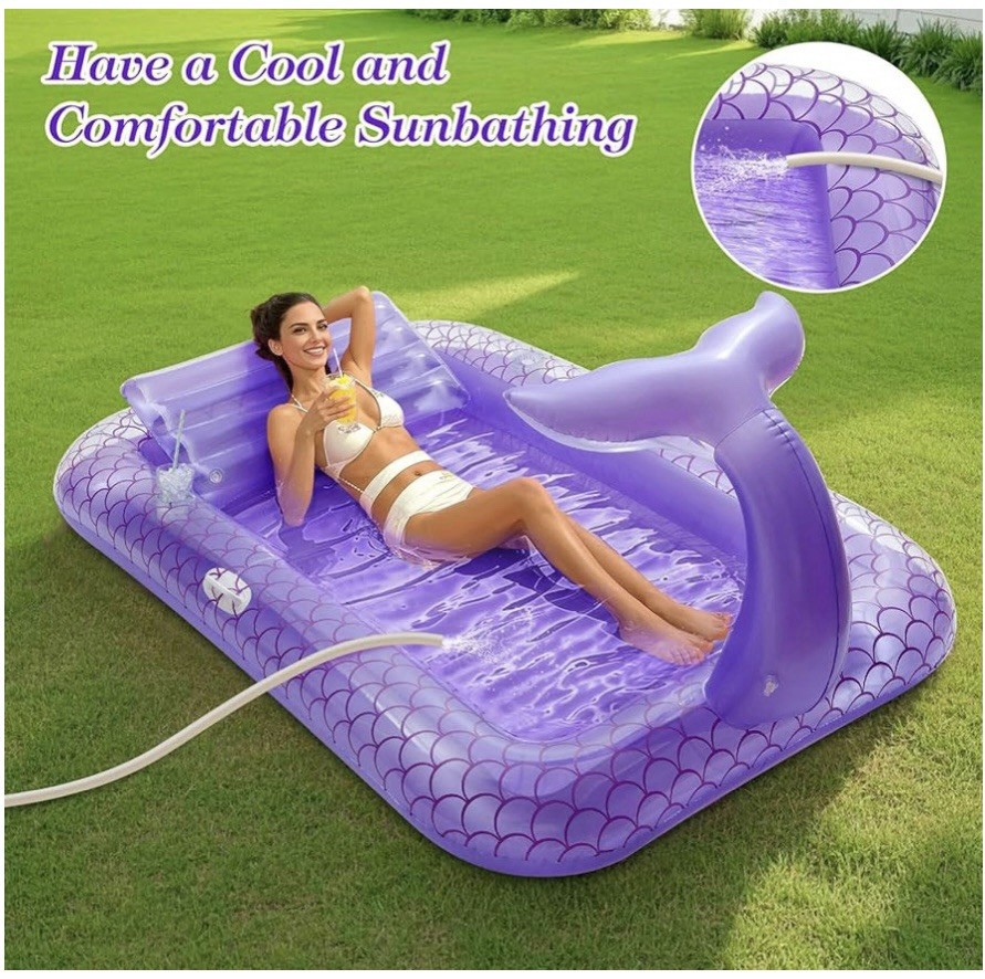 Moko Pool Floats Adult, Large Floating Bed with Ice Bar, Tanning Bed, 71.6x47.2"