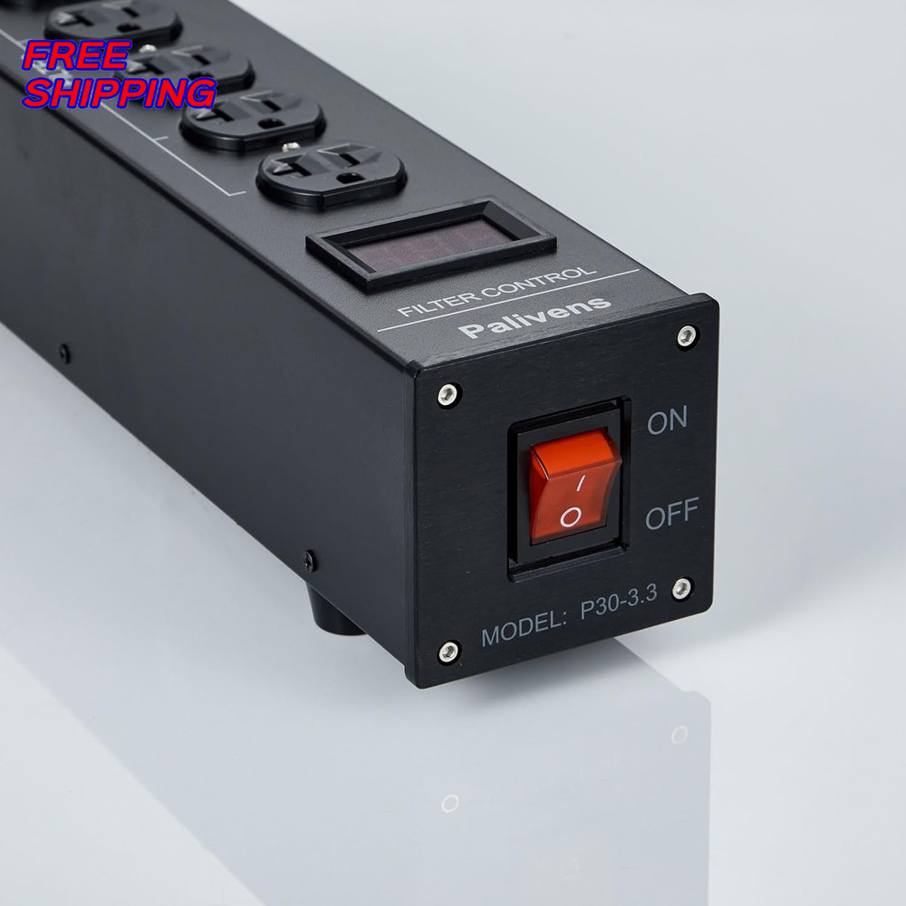 AC Power Filter Power Conditioner w Display 4Ways Power Socket Line Conditioner