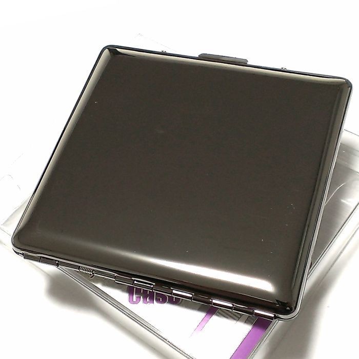 Black Nickel Cigarette Case Holds 10 Slim Used