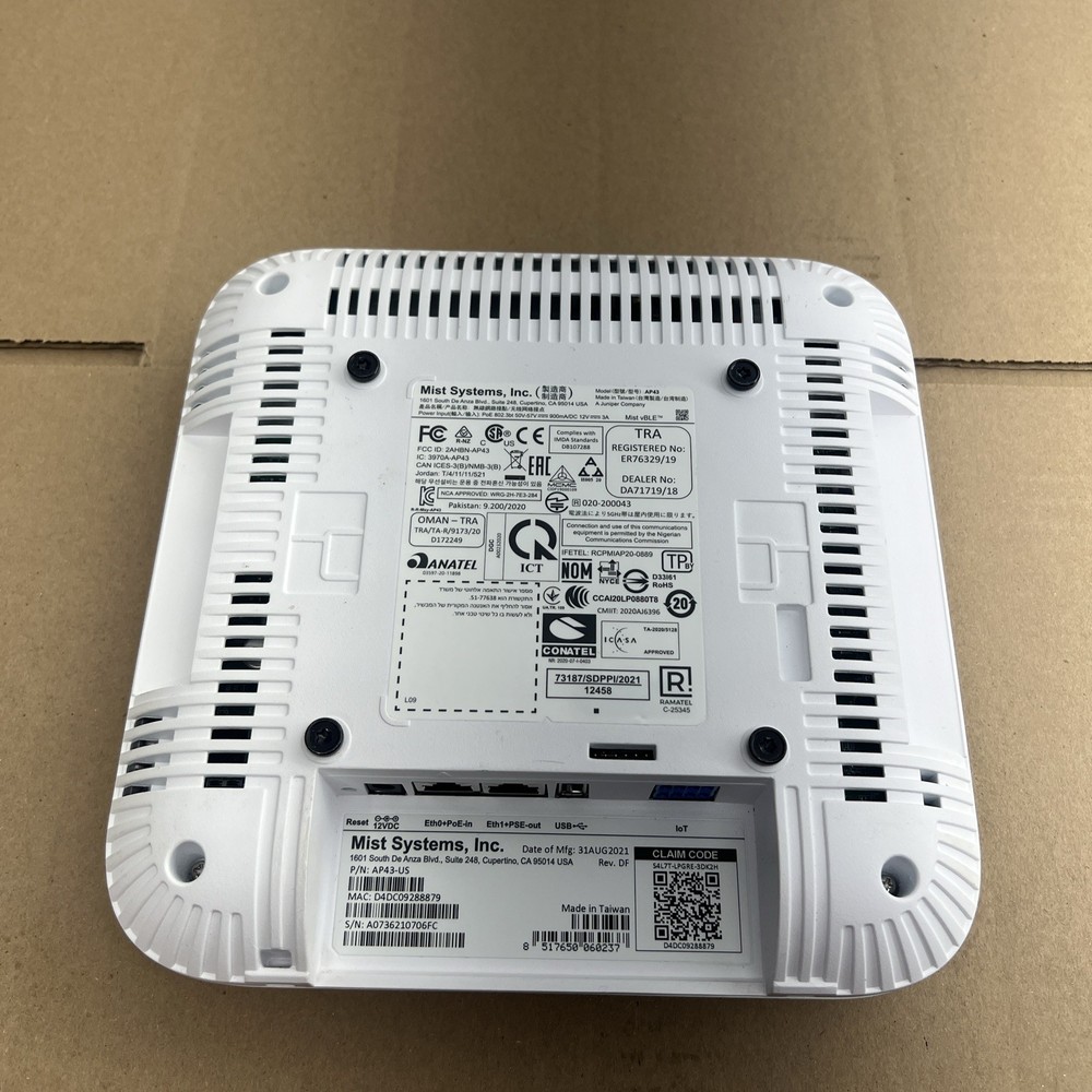 Mist Systems by Juniper AP43-US Premium 802.11ax WiFi & BLE Array Access Point