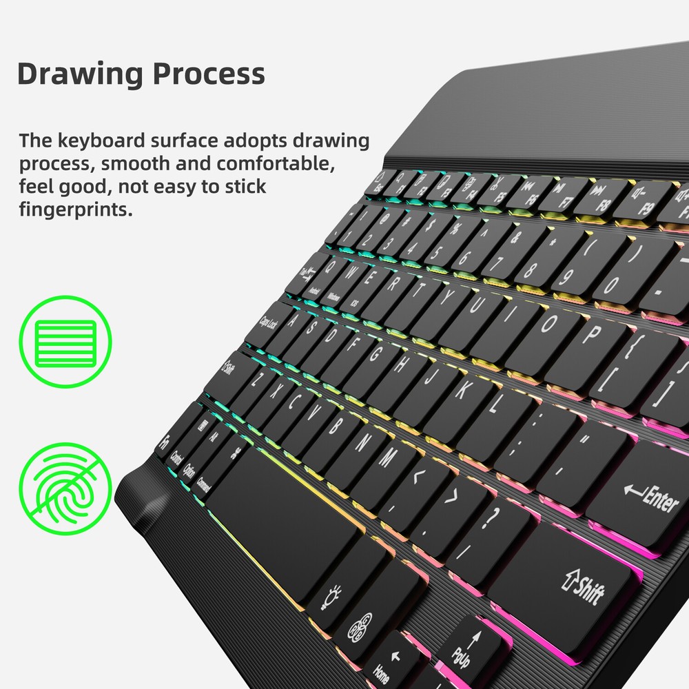 RGB Wireless Backlit Keyboard and Mouse Combo Set Bluetooth for iPad Laptop PC
