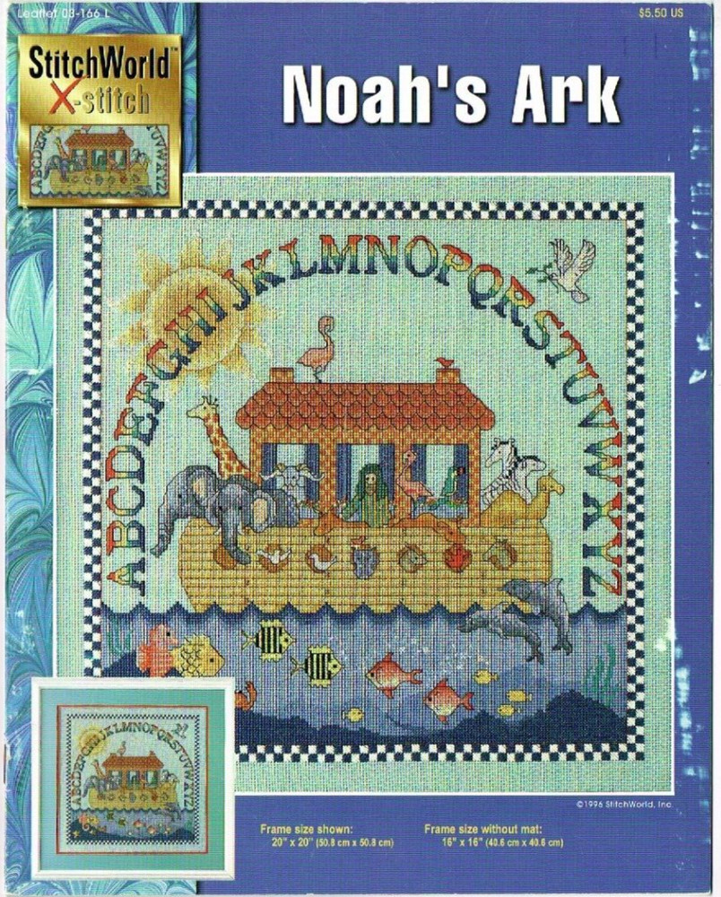 Noah's Ark Cross Stitch Chart Pattern Leaflet Sampler StitchWorld 1996 Vintage