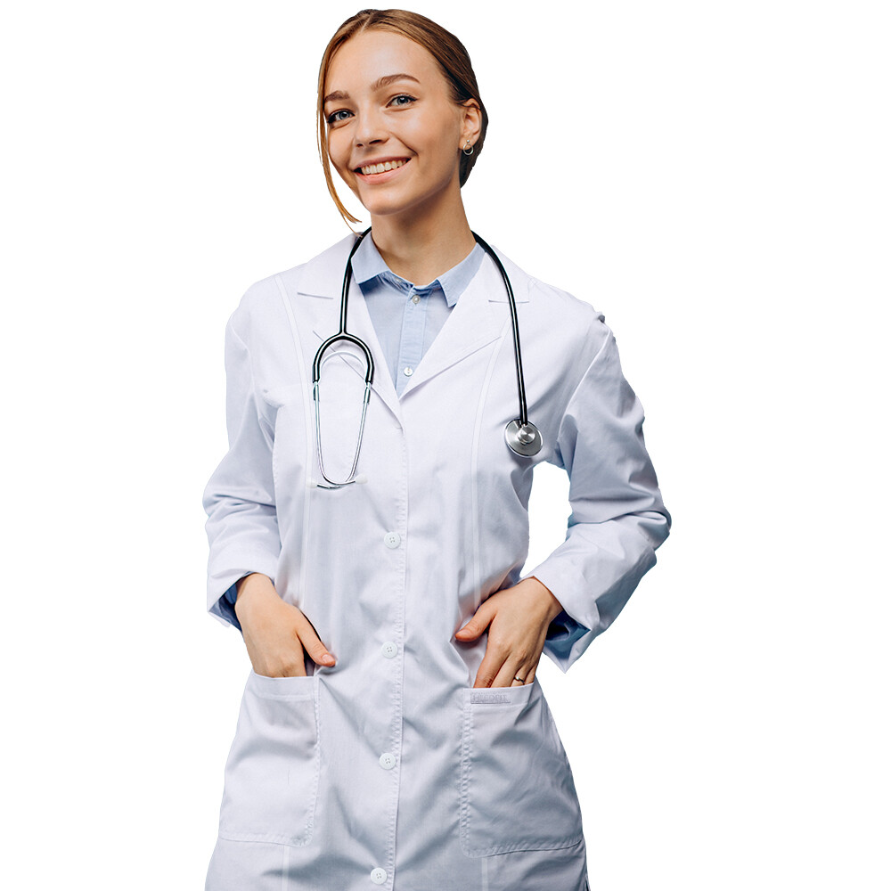 HEEDFIT Premium Quality Lab Coats for Women, A Full White Poly-Cotton 35" Long