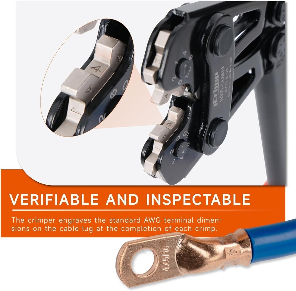 iCrimp Battery Cable Lug Crimping Tool Kit