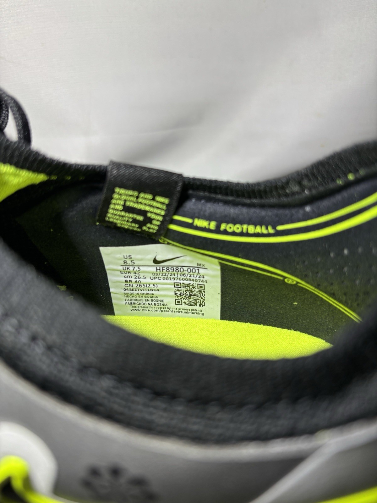 Nike Tiempo Legend 10 Elite FG Pro Soccer Cleats HF8980-001 Men's Size 8.5