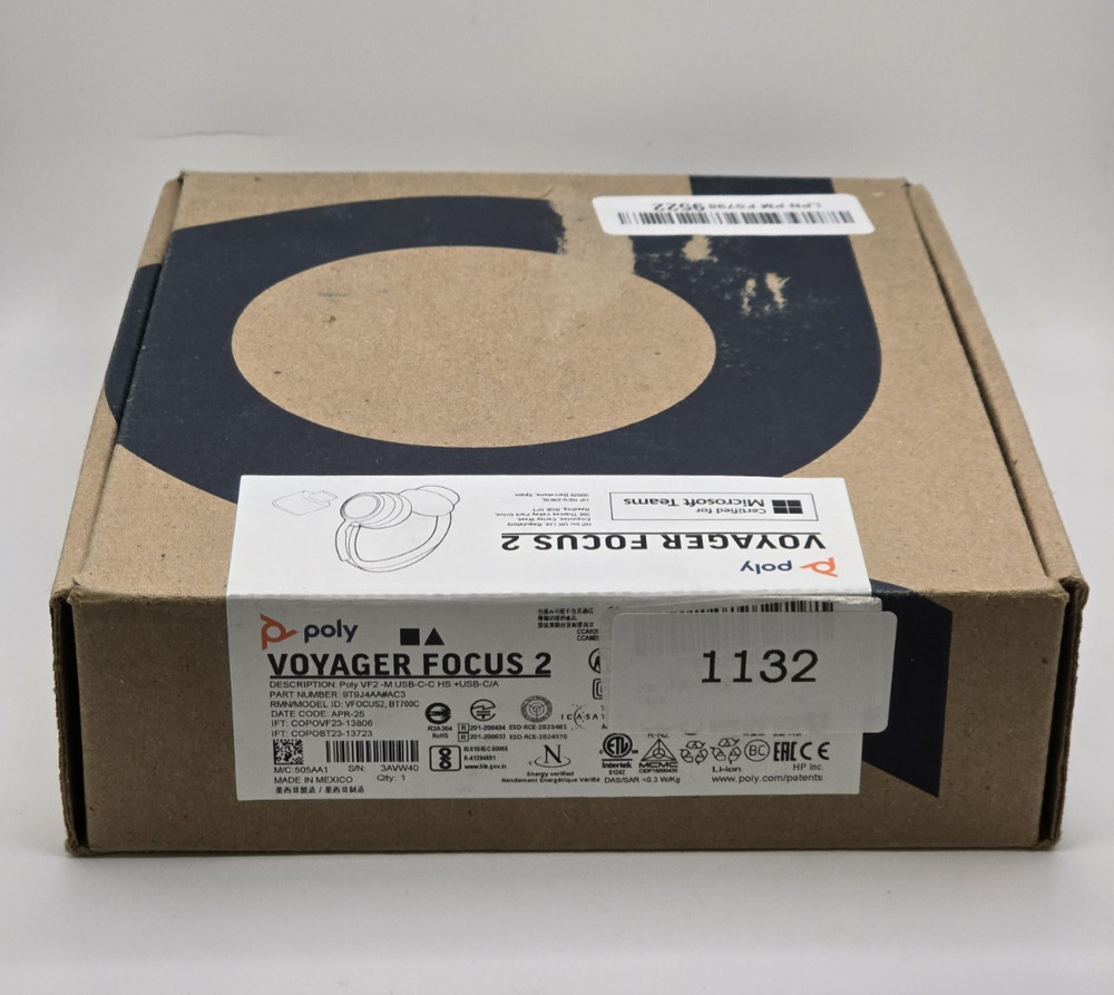 Poly Voyager Focus 2 UC Stereo Bluetooth Headset (Microsoft Teams Certified)