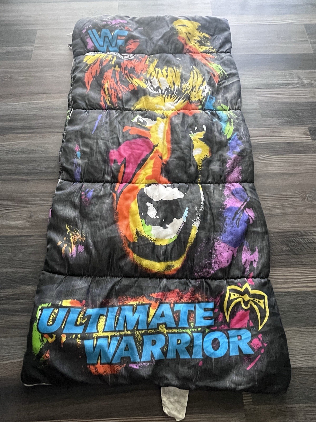 VTG 90s World Wrestling Federation WWF Ultimate Warrior Sleeping Bag RARE 30x57