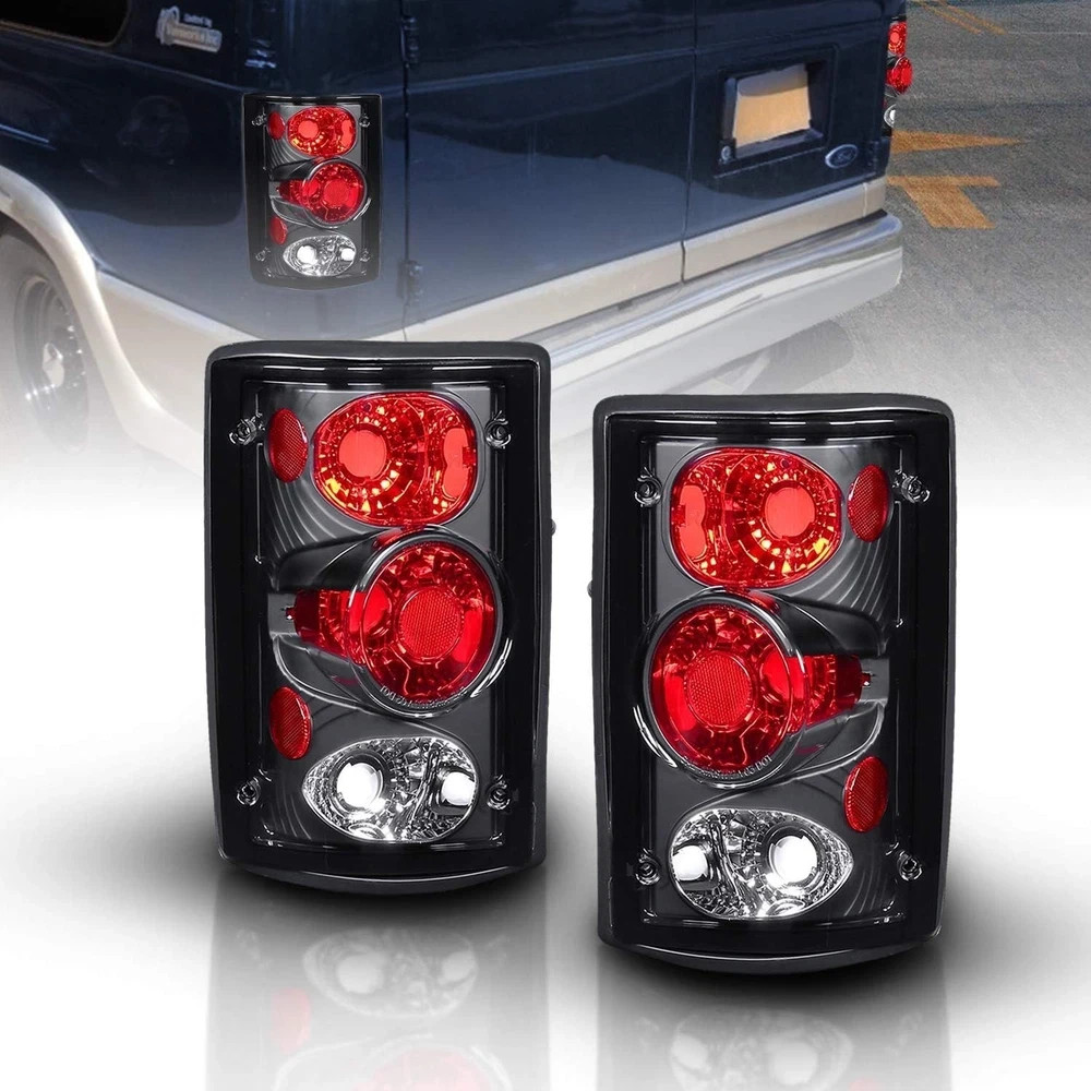 Black Replacement Brake Tail Lights Set For Ford Excursion/Econoline Van - Passe