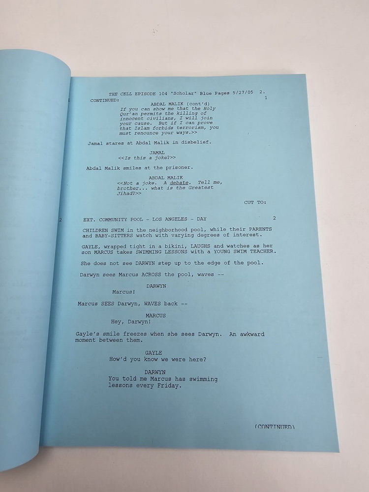 SLEEPER CELL / Kamran Pasha 2005 TV Script, Michael Ealy & Oded Fehr "Scholar"