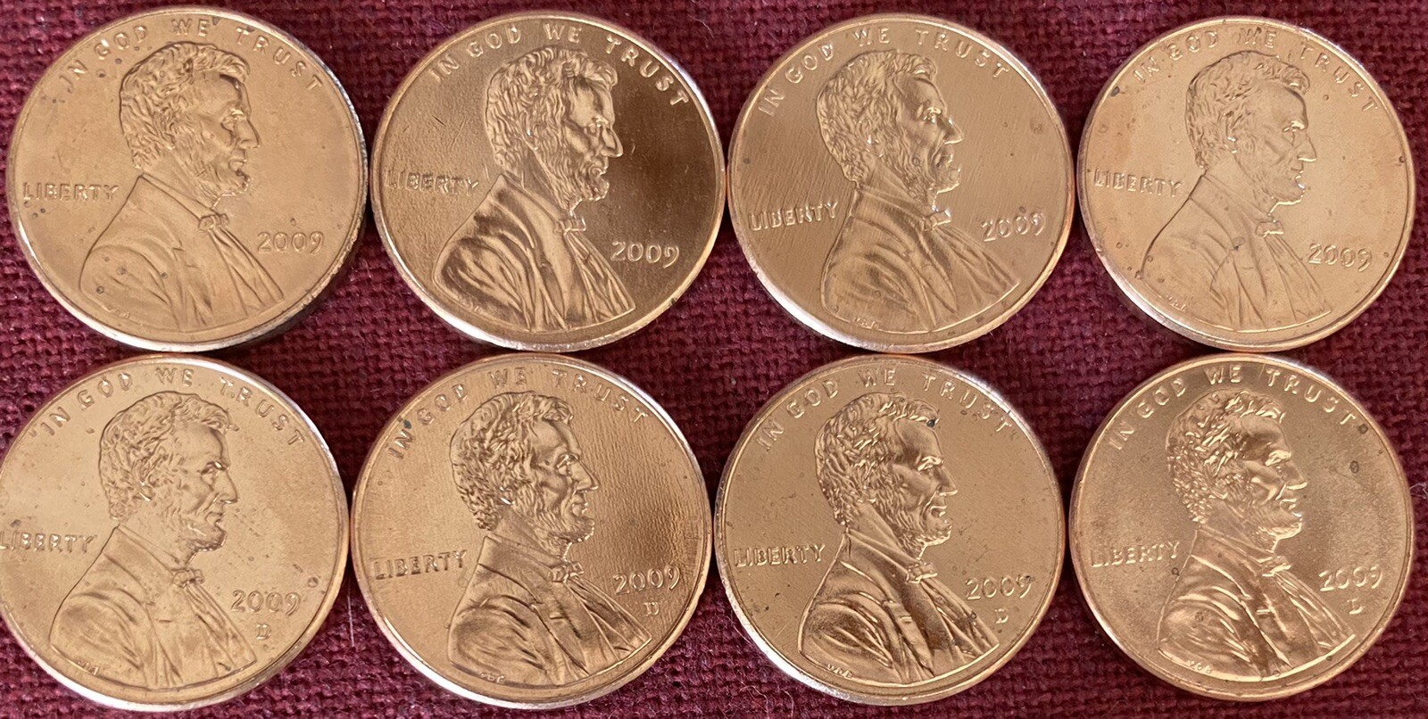 Complete Set Lincoln Bicentennial 2009 Cent Pennies from Mint Rolls P & D Mint