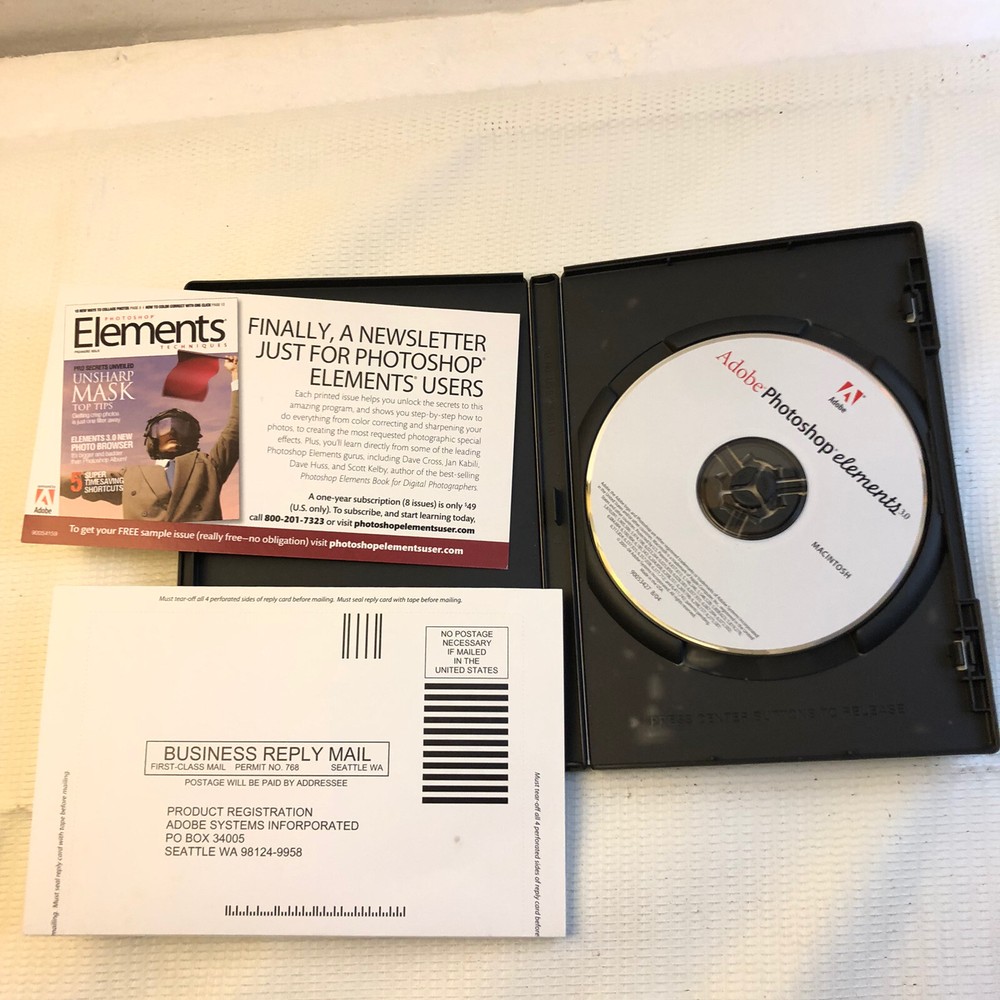 Adobe Premier Elements 3.0 PC 2004 1 Disc + Serial Code Number Macintosh Version