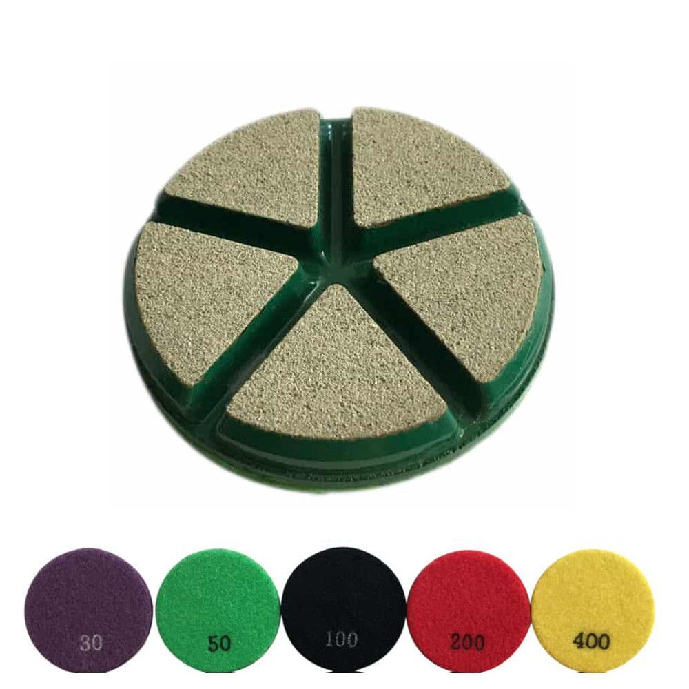 3" Ceramic Transitional Diamond Grinding Pads, Wet or Dry, Set of 3