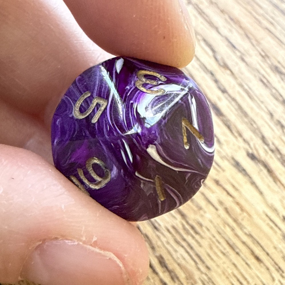 Crystal Caste Silk Purple d10 OOP dice