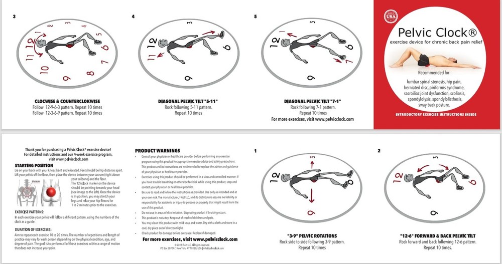 Pelvic Clock® Exercise Device for Chronic Hip & Lower Back Pain Relief