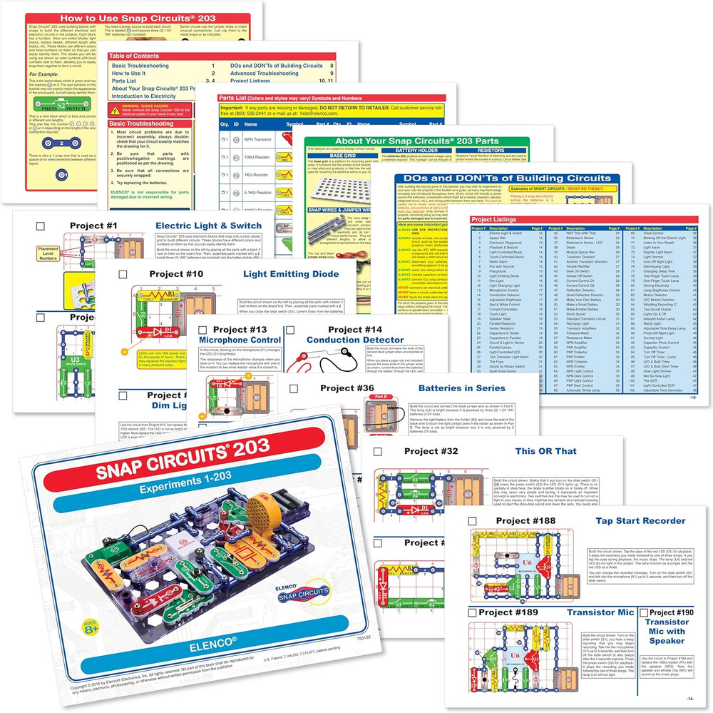 Snap Circuits 203 Electronics Exploration Kit | over 200 STEM Projects | Full Co