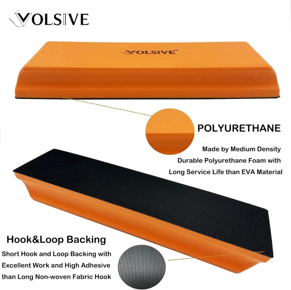 7pcs Hand Sanding Block Set, Rectangle Handheld Sanding Pad, Hook and Loop