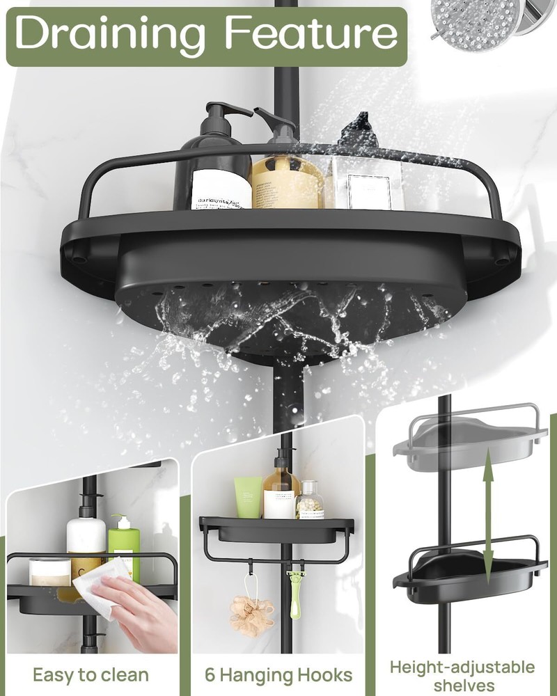 Bathroom Rustproof Shower Basin Bathtub Shampoo Organizer