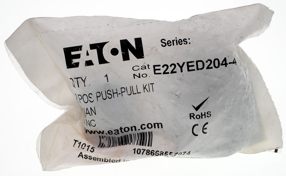 Eaton E22YED204 E22 pushbutton, Two-position, Push/pull operator, E-Stop 2NC E22