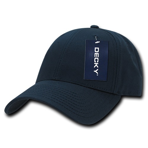 Navy Blue Cotton Plain Solid Golf Structured 6-Panel Baseball Ball Cap Hat