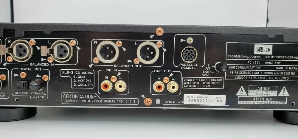 HHB CDR-850 Professional Compact Disc Recorder Player CD