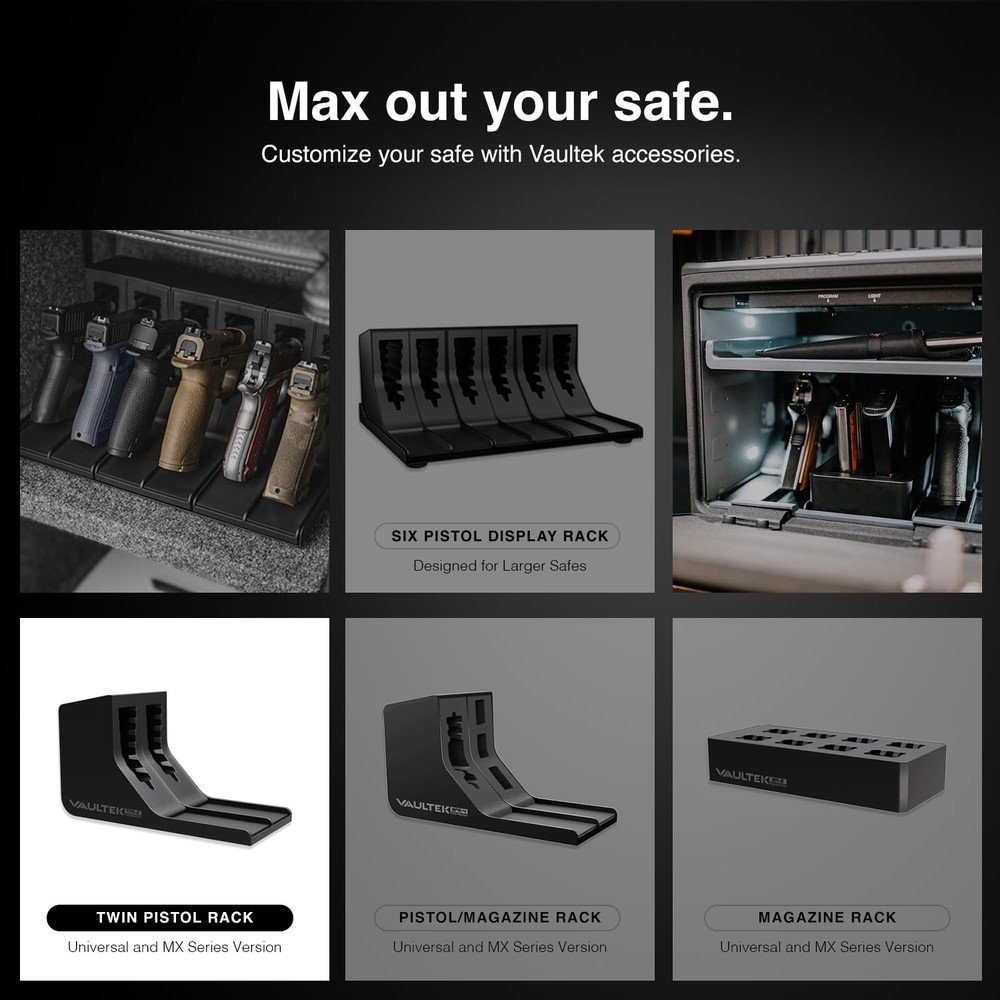 VAULTEK Modular Pistol Rack Protective Handgun Storage Black