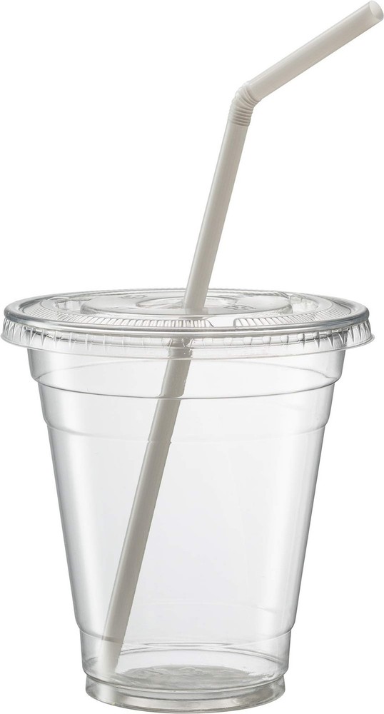[500 Pack] White Flexible Plastic Drinking Straws Disposable Straw 8'' inches...