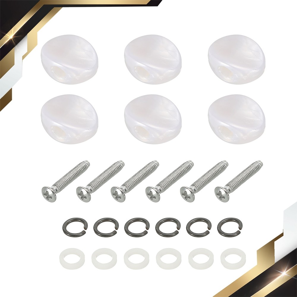 Guitar Tuning Peg Button Machine Head Oval Concave Acrylic Button White