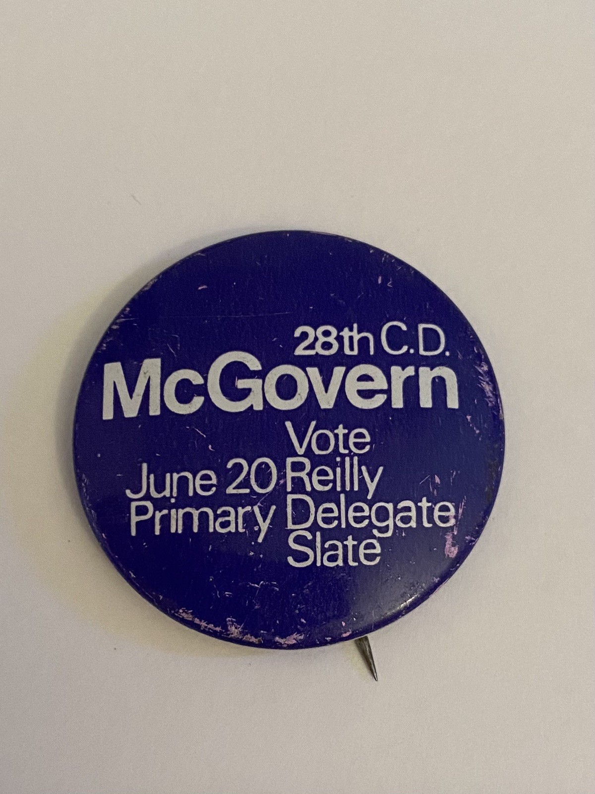 McGovern June 20 Primary Vote Reilly Political Pin Back Button P160