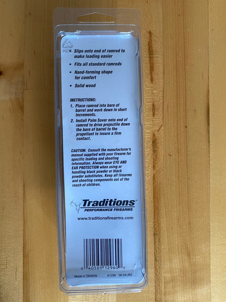 Traditions Performance WOOD Palm Saver Muzzle Loading Accessories #A1296