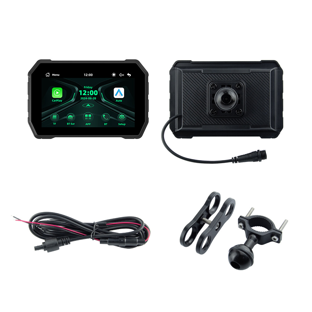 5"Universal Linux Motorcycle Navigation IP67 Wireless Carplay Dual Bluetooth HD