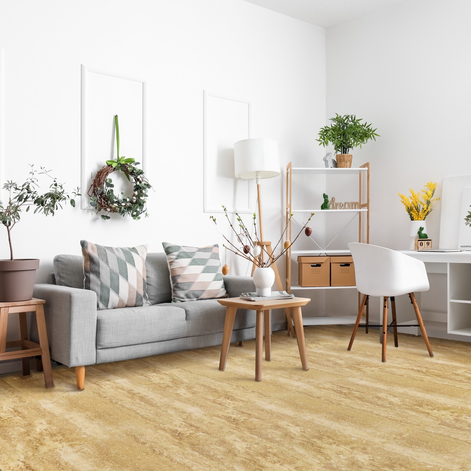 Sorbus 96 Sq. Ft. Wood Grain Floor Tiles, Interlocking EVA Foam Mats 24 Pcs.