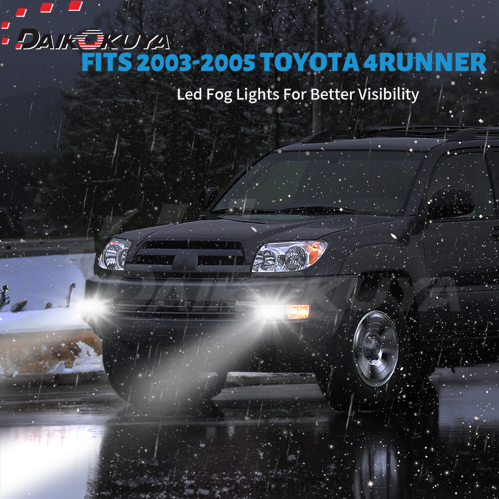 For 2003 2004 2005 Toyota 4 Runner LED Fog Lights+DRL Front Bumper Driving Lamps