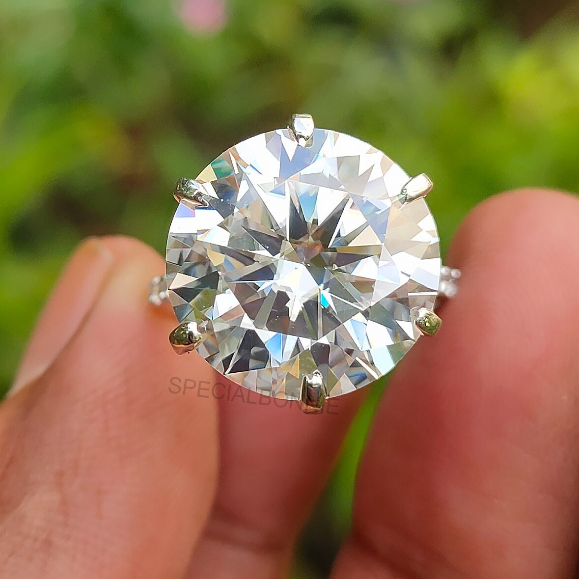 Rare 8Ct Certified Diamond Solitaire Ring ! FREE DIAMOND STUDS !Tariffs Free