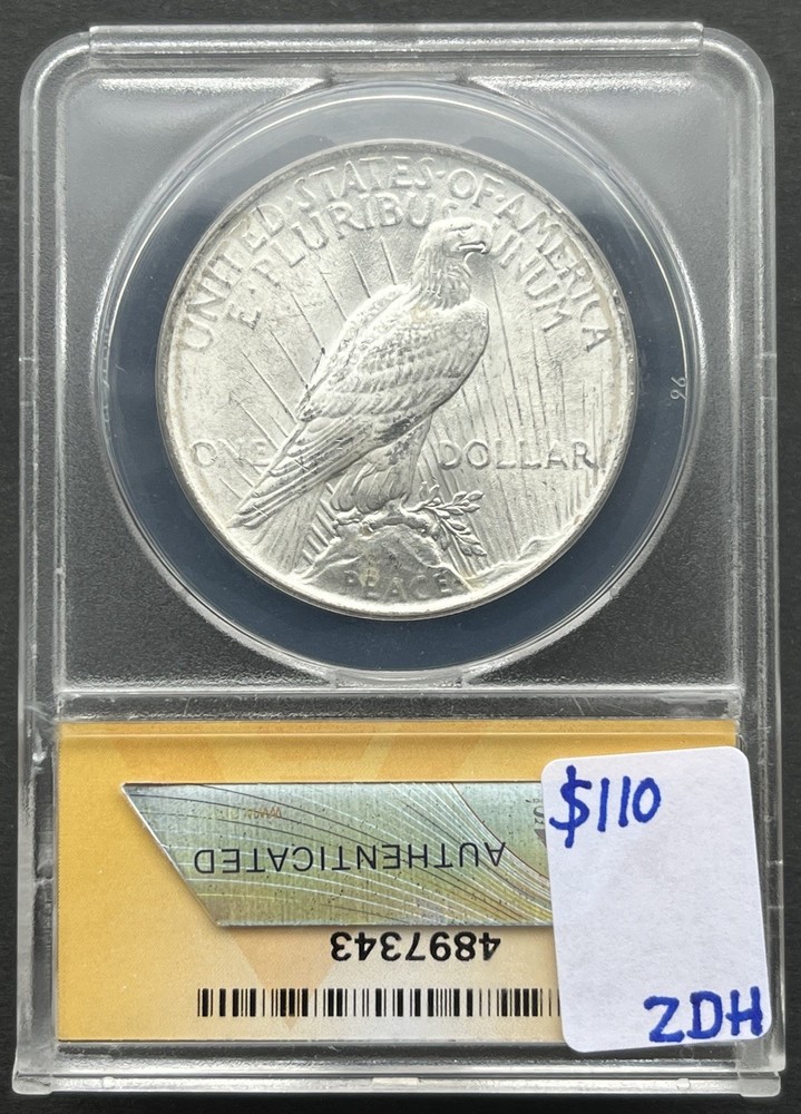 1922 Peace Silver Dollar ANACS MS63 VAM-50