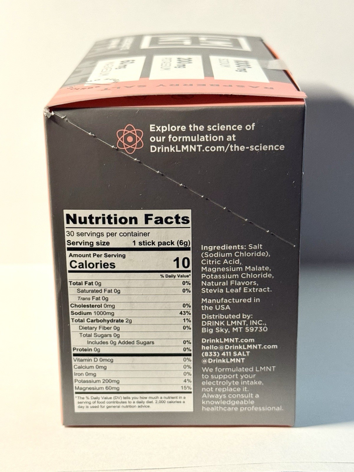 LMNT Electrolytes: 30-Pack Raspberry Salt | ZERO-Sugar | Keto+Paleo | Free Ship