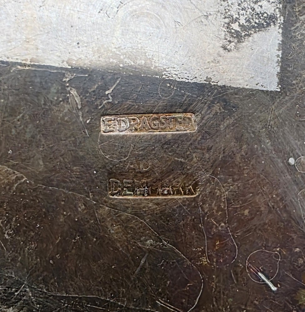 Vintage E. Dragsted Silver Plated Green Enamel Bowl - Denmark