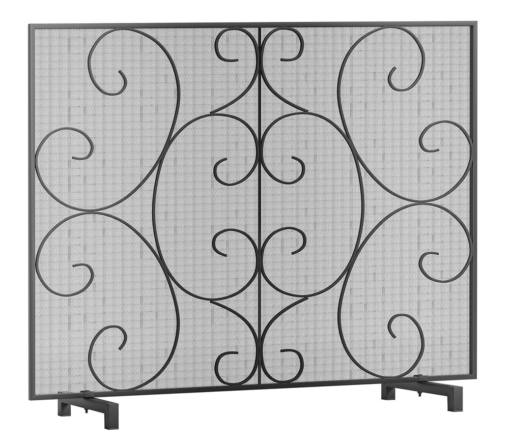 Kingson Single Panel Decorative Flat Fireplace Screen Cover Handcrafted Durab...