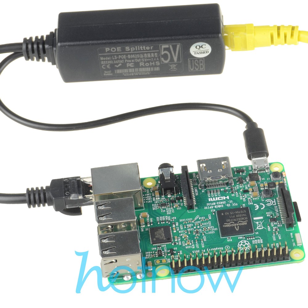 Gigabit Active PoE Splitter 5V Micro USB Jetson Nano Raspberry Pi 3B+ 3B Plus