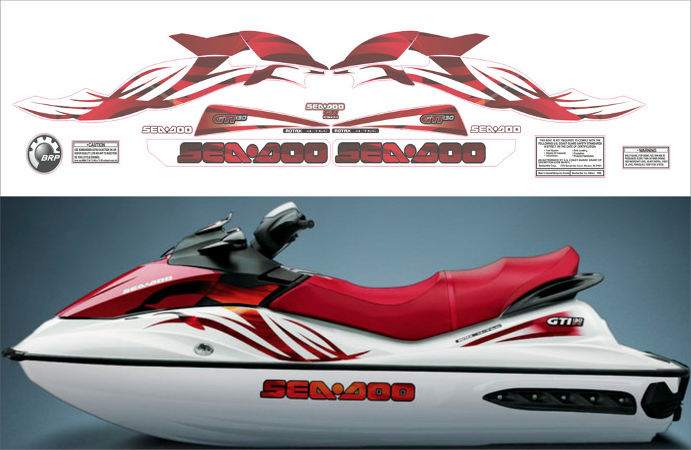 SEADOO GTI 130 2008 Graphics / Decal / Sticker Kit