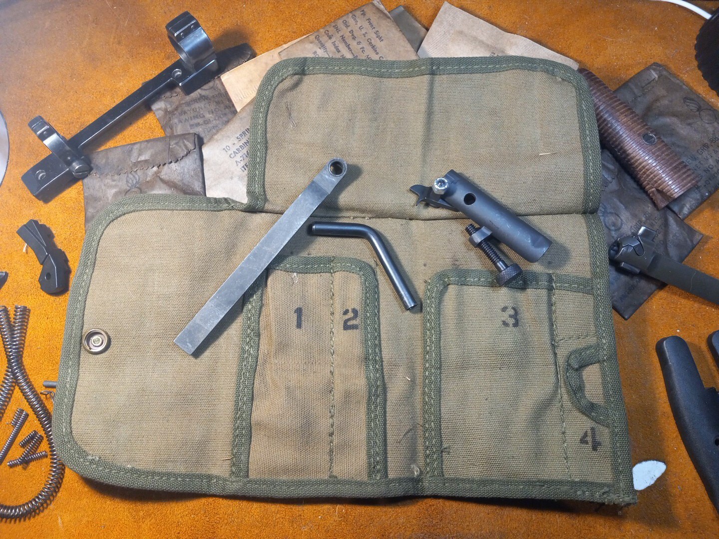 M1 Carbine Bolt Tool Kit with USGI M12 Tool Roll