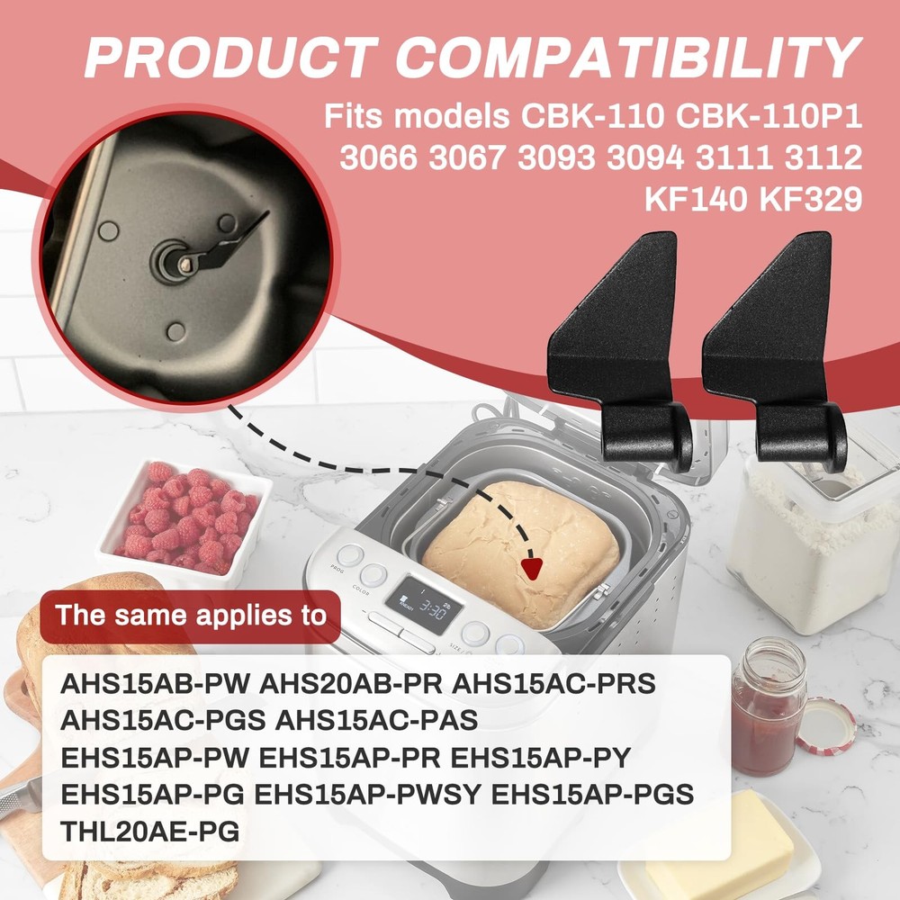 Kneading Paddle Replacement for Cuisinart CBK110 Bread Maker 2Pack