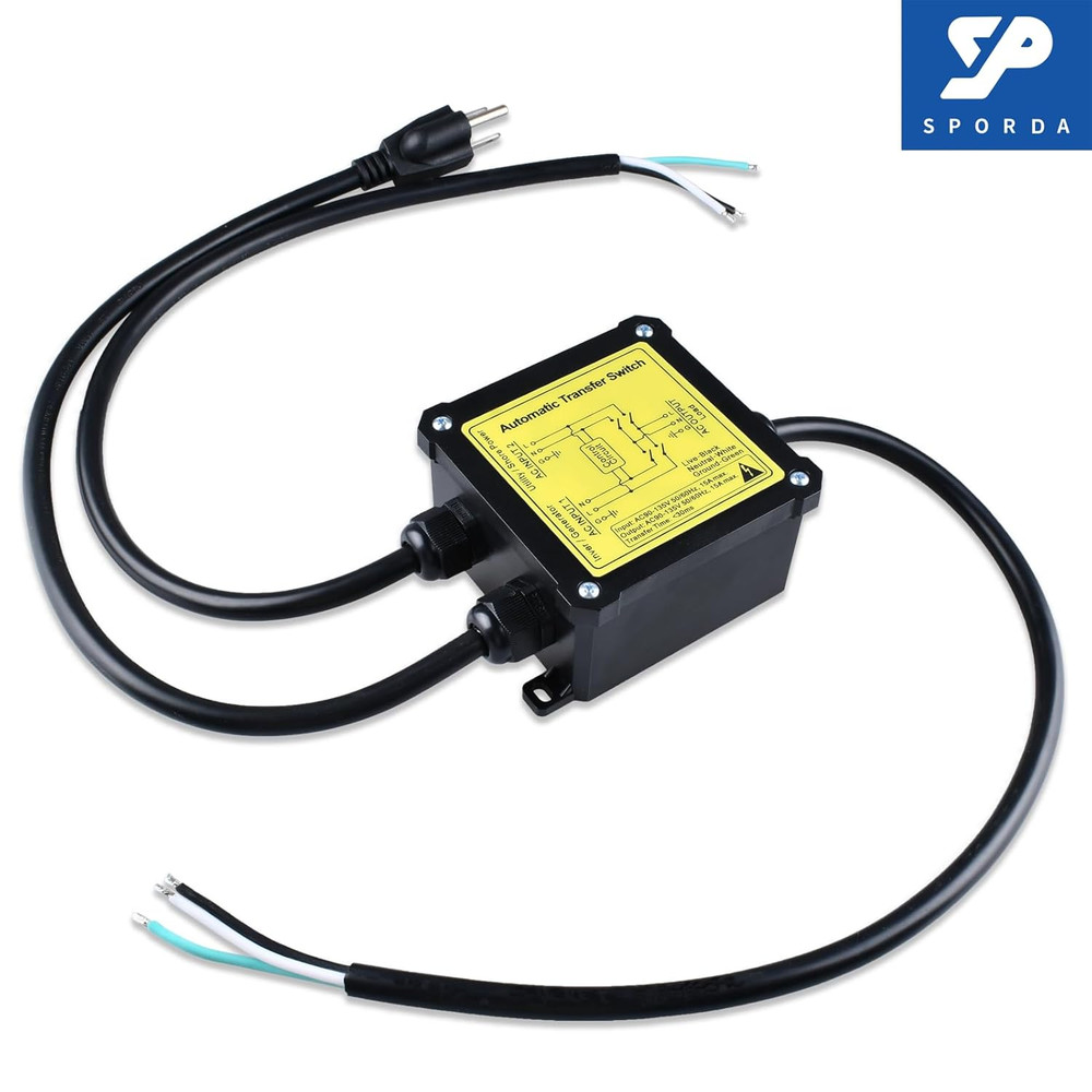 AC120V 15Amp Automatic Transfer Switch, ATS Auto Transfer Switch