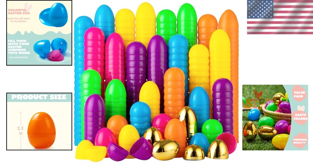 500PCS Colorful Easter Eggs with Golden Eggs