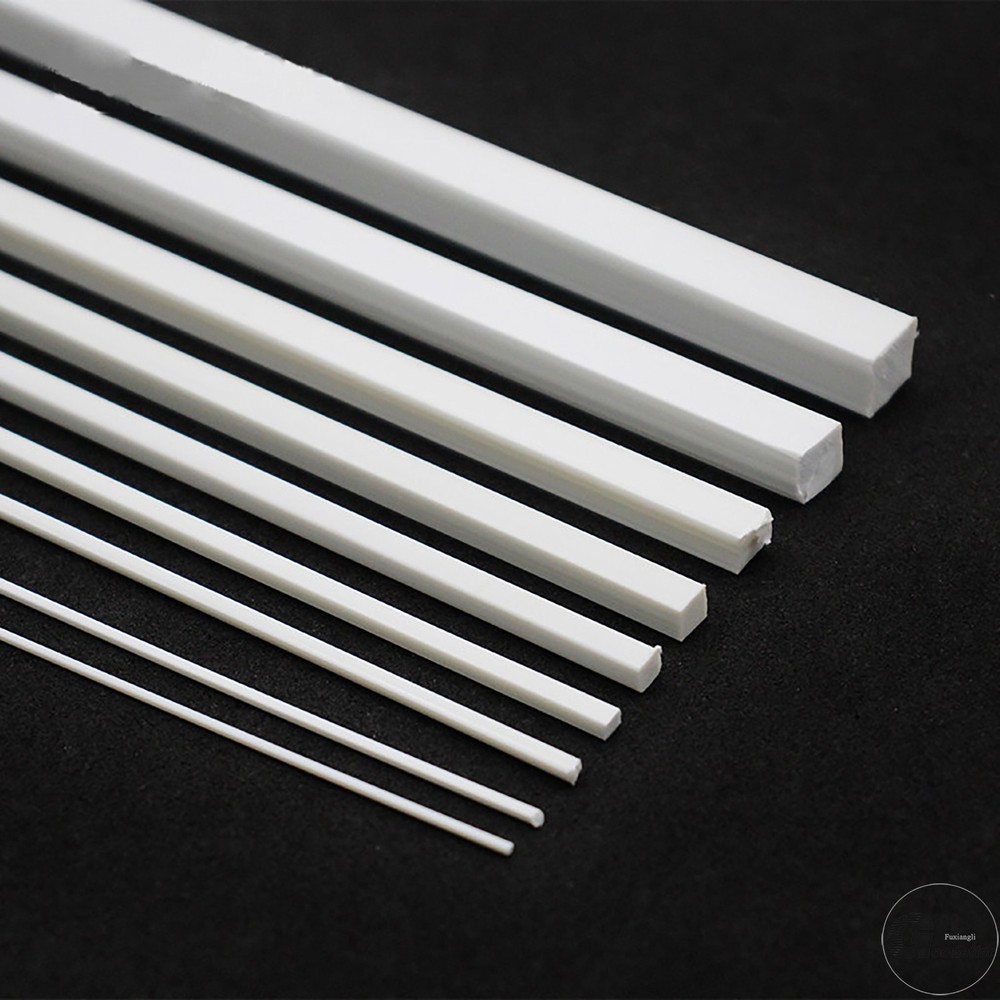 ABS Bars Tubes Styrene Plastic Round Square Angles Rods DIY Model Building 250mm